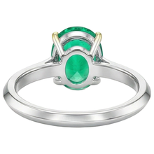 Real Fine Emerald Precious Stone Ring 3.50 ct Two-Tone 14K Gold – back view