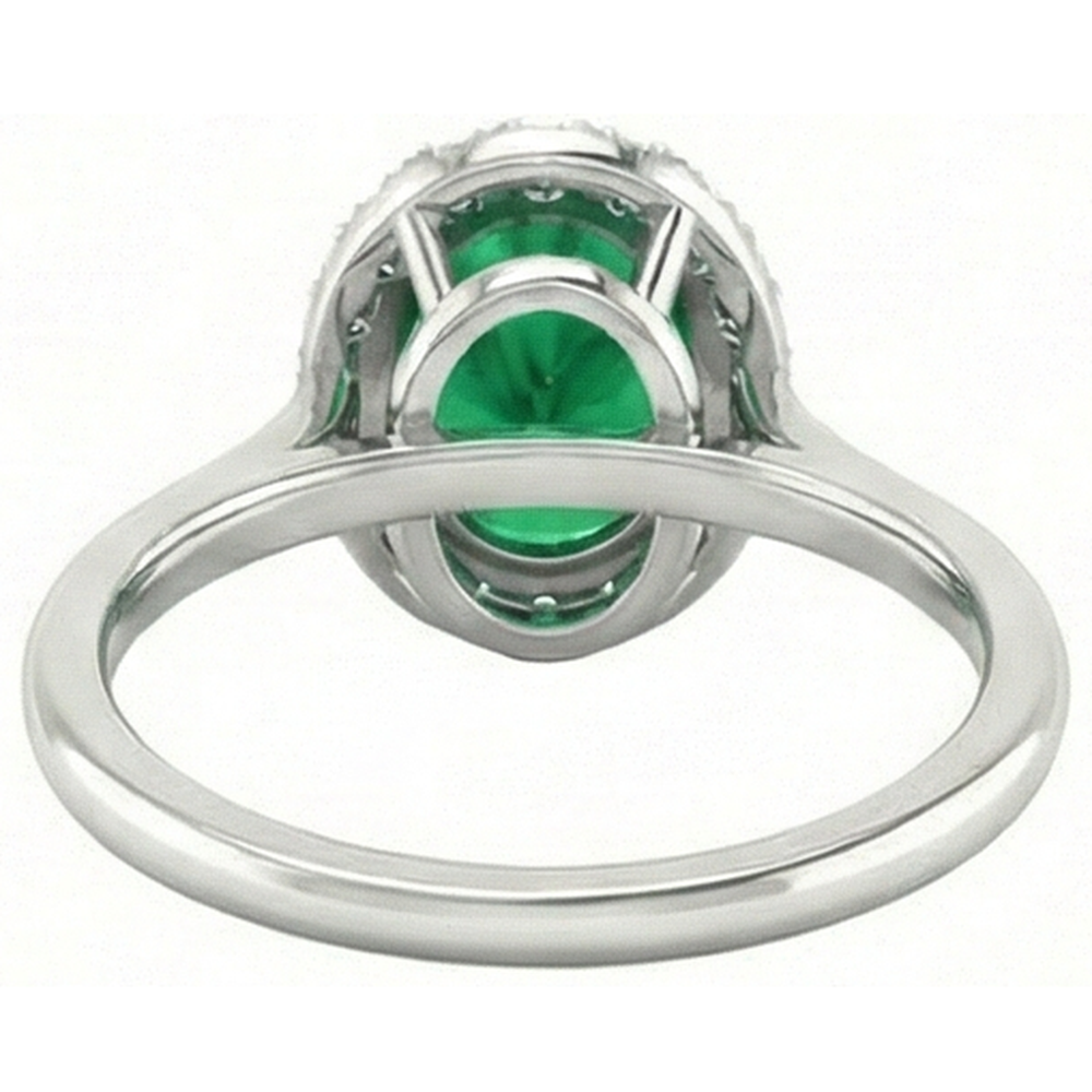 natural round emerald 4.50ct ring with diamond accents