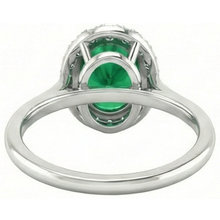 natural round emerald 4.50ct ring with diamond accents