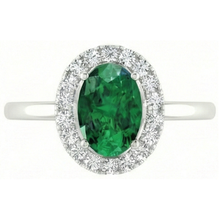 natural round emerald 4.50ct ring side angle