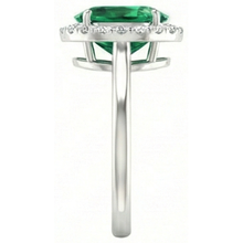 natural round emerald 4.50ct ring profile view