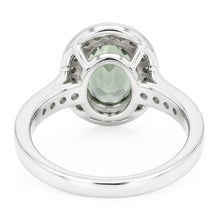 Oval Green Sapphire Halo Ring