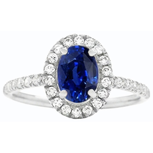natural round sapphire 4ct ring top view