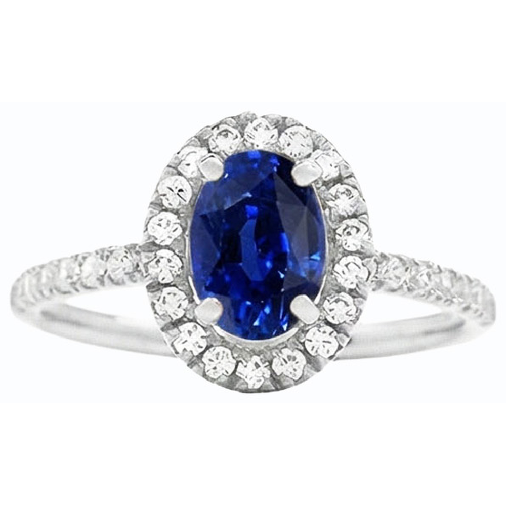 natural round sapphire 4ct ring top view