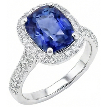 Oval Halo Engagement Ring Sri Lankan Sapphire & Natural Earth Mined Diamond 9 Carats New