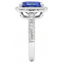 Oval Halo Engagement Ring Sri Lankan Sapphire & Natural Earth Mined Diamond 9 Carats New