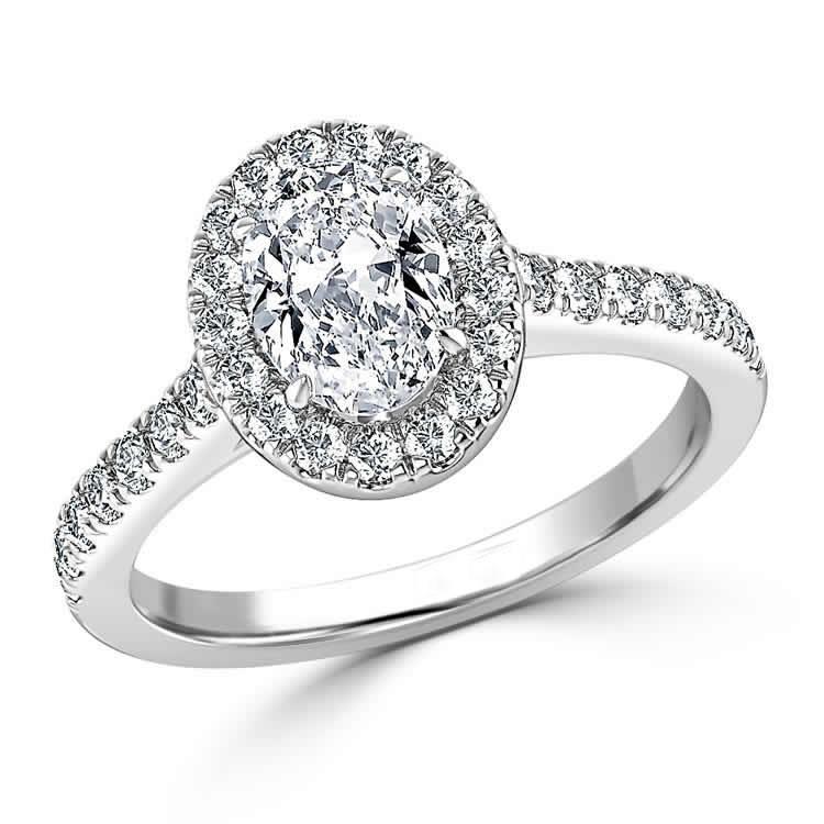 Oval Halo Real Diamond Engagement Halo Ring 2.34 Carats