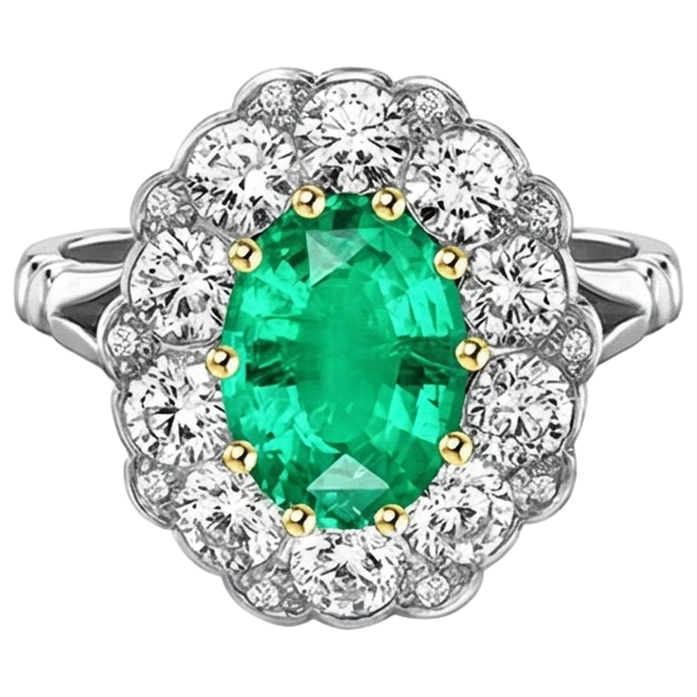 Real Emerald Gemstone Ring – side view