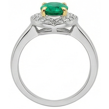 Emerald Precious Stone Ring 2-ct Two-Tone 14K Gold – profile view