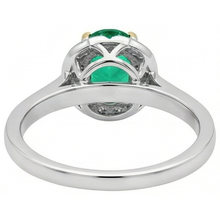 Emerald Precious Stone Ring 2-ct Two-Tone 14K Gold – back view