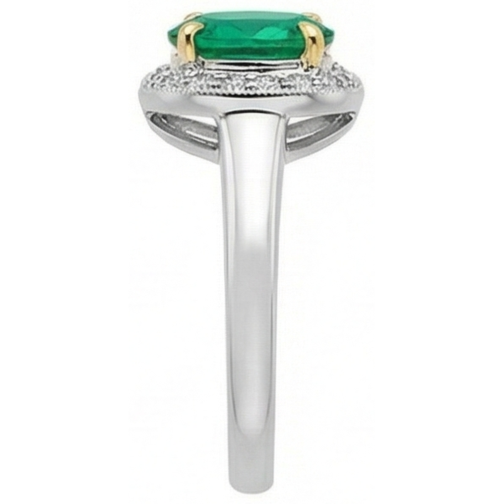 Exquisite Emerald Precious Stone Ring 2 ct – top view
