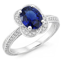 Oval Halo Sri Lankan Sapphire Ring 5 Carats Flower Style Natural Earth Mined Diamonds