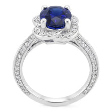 Oval Halo Sri Lankan Sapphire Ring 5 Carats Flower Style Natural Earth Mined Diamonds