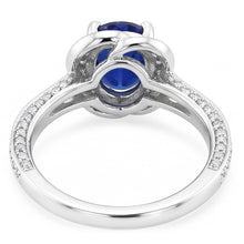 Oval Halo Sri Lankan Sapphire Ring 5 Carats Flower Style Natural Earth Mined Diamonds