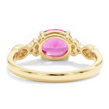 Oval Kunzite With Round Natural Earth Mined Diamonds 20.50 Carats Wedding Ring Gold 14K