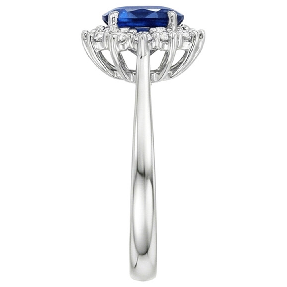 natural round sapphire 4ct ring profile view