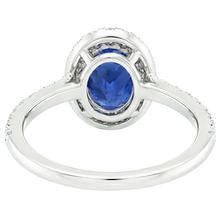 natural round sapphire 6ct ring on white background