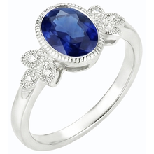 Oval Natural Earth Mined Diamond Ring Bezel Set Blue Sapphire 3 Carats Antique Style Gold
