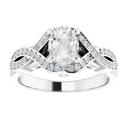 Oval Old Cut Genuine Diamond Wedding Ring Prong Set 6 Carats Split Shank