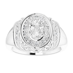Oval Old Cut Genuine Natural Earth Mined Diamond Wedding Ring Prong Set Vintage Style 4.25 Carats