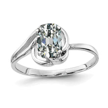 Oval Old Cut Real Diamond Solitaire Ring Twisted Shank 3 Carats White Gold