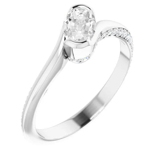 Oval Old European Natural Diamond Engagement Ring 5.50 Carats Twisted Style