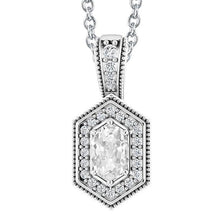 Oval Old Mine Cut Halo Natural Diamond Pendant Antique Style 5 Carats Gold 14K