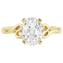 Authentic Brilliant Diamond Solitaire Engagement Ring 5 ct 14 Karat Yellow Gold – side view