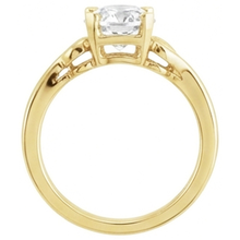 Authentic Brilliant Diamond Solitaire Engagement Ring 5 ct 14 Karat Yellow Gold – profile view