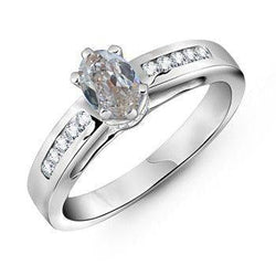 Oval Old Miner Real Diamond Engagement Ring 1.50 Carats Women's Jewelry
