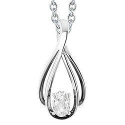 Oval Old Miner Natural Diamond Jewelry Pendant 1 Carat White Gold 14K