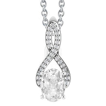 Oval Old Miner & Round Genuine Diamond Pendant 4.50 Carats Split Shank