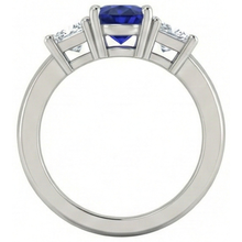 Oval Princess Cut 2.25 Ct Ceylon Sapphire Natural Earth Mined Diamonds Ring White Gold 14K