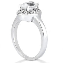 Oval Real Diamond Halo Ring 1.25 Ct White Gold 14K