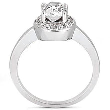 Oval Real Diamond Halo Ring 1.25 Ct White Gold 14K