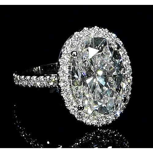 Oval Real Diamond Ring With 6 Carats