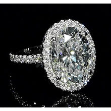 Oval Real Diamond Ring With 6 Carats