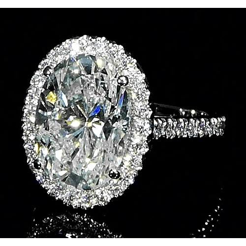 Oval Real Diamond Ring With 6 Carats