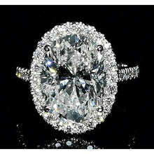 Oval Real Diamond Ring With 6 Carats