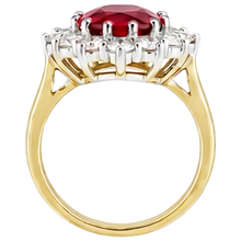 Oval Red Ruby With Natural Earth Mined Diamond Wedding Ring 4.75 Carats Gold 14K