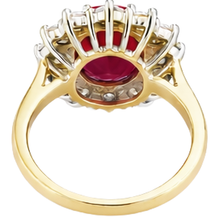 Oval Red Ruby With Natural Earth Mined Diamond Wedding Ring 4.75 Carats Gold 14K