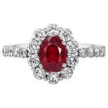 Oval Ruby 3.50 Carats Wedding Ring Prong Set White Gold 14K
