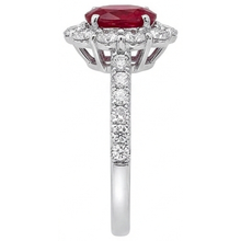 Oval Ruby 3.50 Carats Wedding Ring Prong Set White Gold 14K