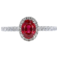 natural round ruby 3.70ct ring front view