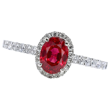 natural round ruby 3.70ct ring close up detail