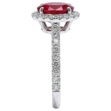 natural round ruby 3.70ct ring top view