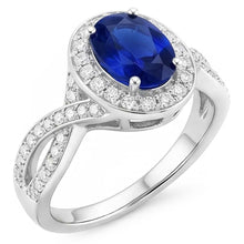 Oval Safir Sri Lanka Halo Ring
