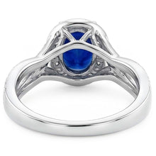 Oval Safir Sri Lanka Halo Ring