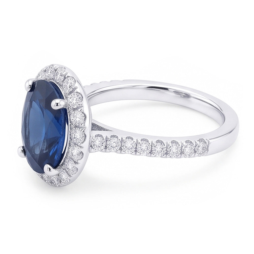 Oval Sapphire Engagement Ring For Women