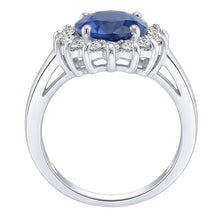 natural round sapphire 3.50ct ring top view